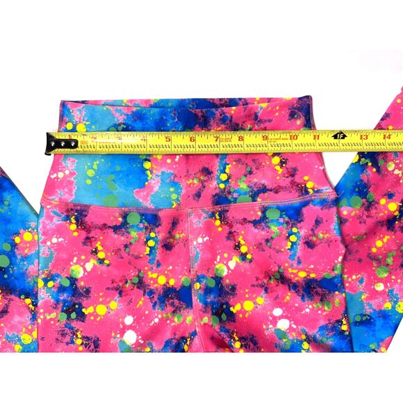 NEW Rok The Box Pink Paint Splatter Legging Womens XS Luxe Fabric High Waist - Picture 5 of 7